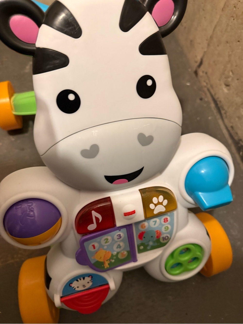 Zebra Activity Walker Toy - White with Blue & Purple Accents